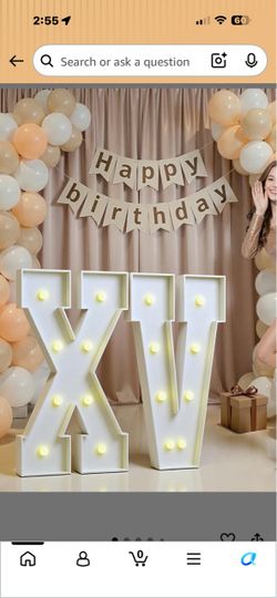 XV Marquee Light-Up Letter Signs