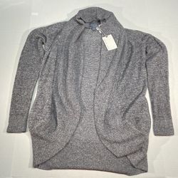 Barefoot Dreams Cozychic Lite Knit Pacific Blue Sweater Womens Size ES/S NWT 
