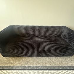Black Velvet Couch Set 