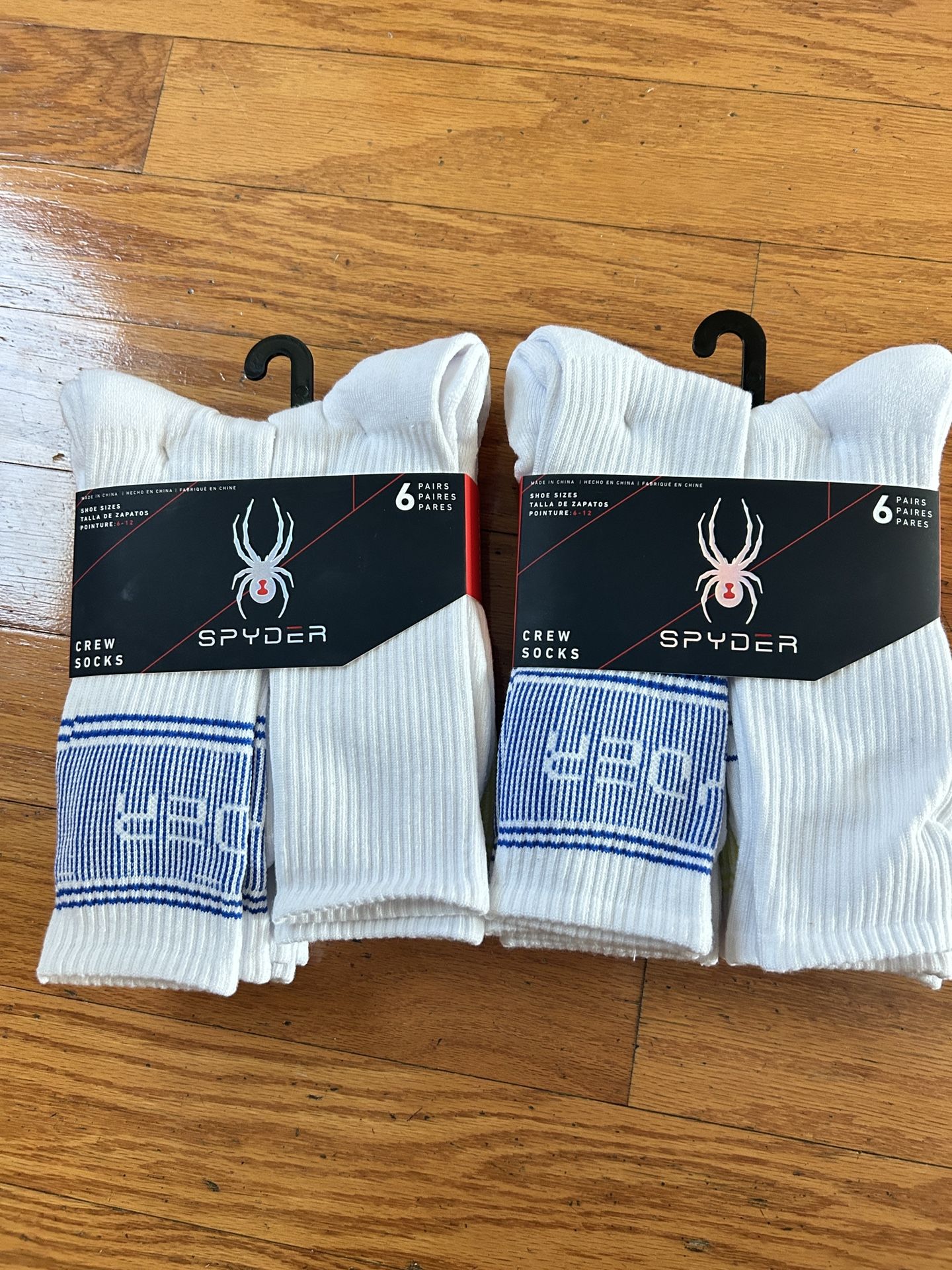 NWT Spyder men’s half cushion Crew Socks 12 Pairs