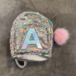 Justice Sequins Letter “A” Girls Backpack 