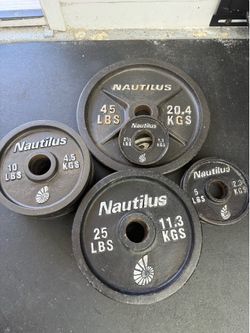 Nautilus Olympic Weight Plates - 185 lbs Total - Decent Condition