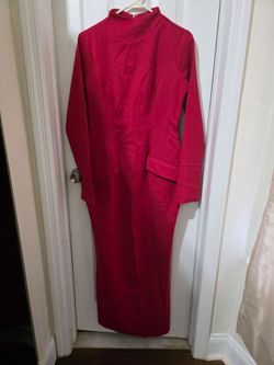 Red Long Sleeve Maxi Dress