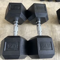 New pair of 45lb rubber dumbbells. NEW IN BOX 📦 $90