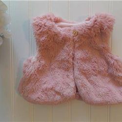 Gymboree Baby Girl Clothes 0-3 Months Blush Pink Faux Fur Vest SO SOFT