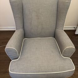 Gray Nursery Swivel Glider Chair