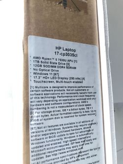 HP LAPTOP 17-CP3035CL. AMD Ryzen 5 7530U, 12 GB RAM, 1 TB Storage, BRAND NEW. SEALED IN BOX.