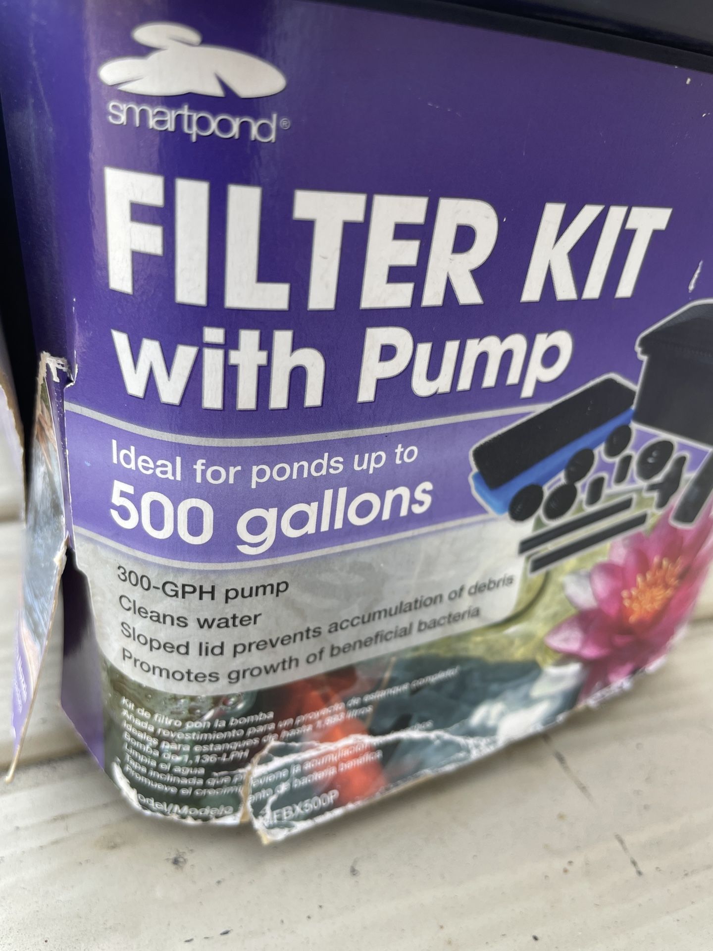 Brand New Smartpond 500 Gallon GPH Pump Cleans Water slop sled prevents accumulation of debris promotes growth of beneficial bacteria Retail $100