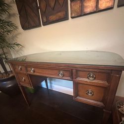 Sligh Lowry Demilune Leather Top Writing Office Desk