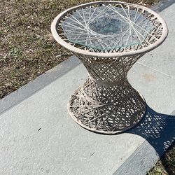 Fiberglass Spun Table w/ Glass Table Piece