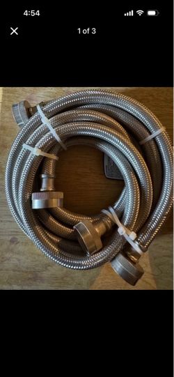 Universal Washer & Dryer Hookup Kit - 3-Prong 30A Dryer Cord & Braided Stainless Steel Hoses
