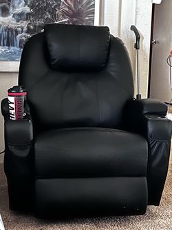 Leather Recliner Chair with Cup Holders