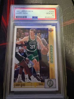 1991 LARRY BIRD UPPER DECK #344 CELTICS HOF PSA 10 Perfect Larry Legend Card 🔥