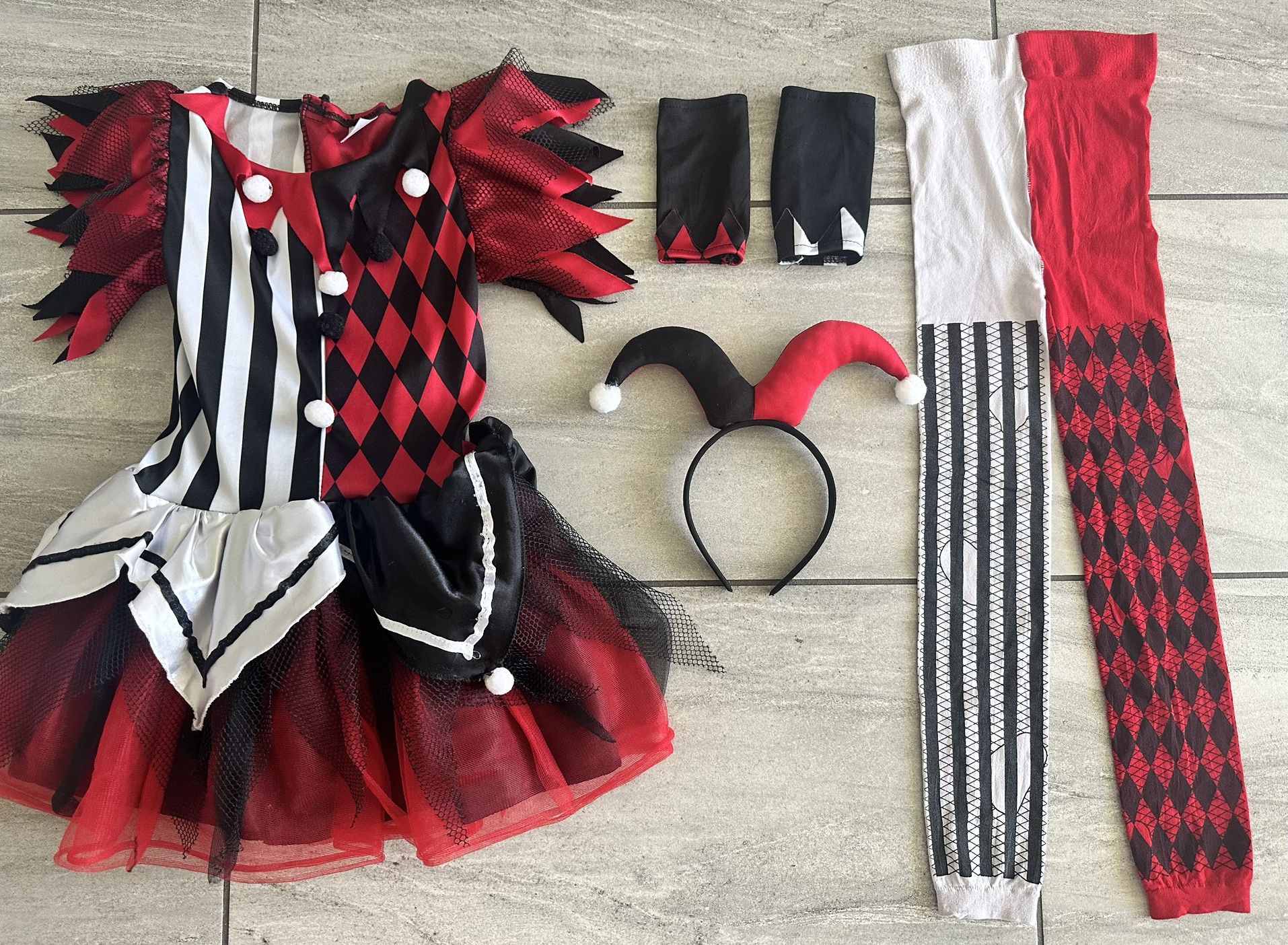 Kids Horror Harlequin Costume, size s