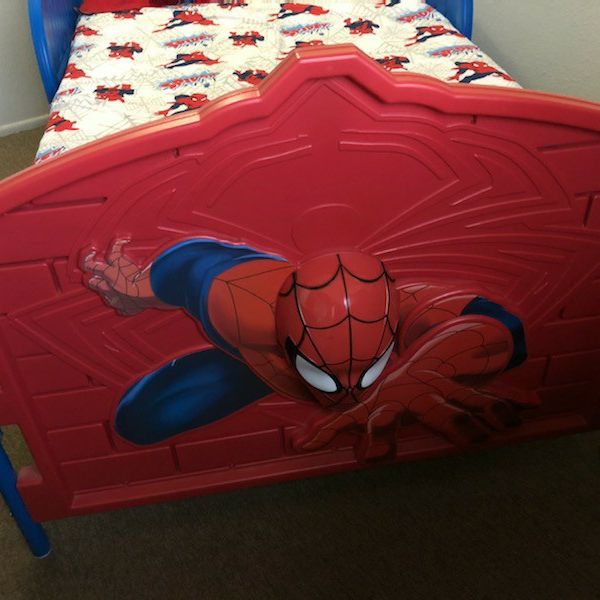Twin Spiderman Bed, With 6 Drawer Dresser. Custom Painted. for Sale in
