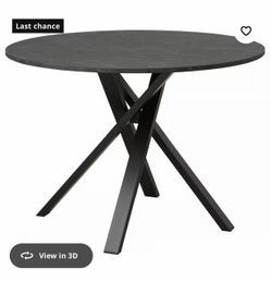 Round/ Marble Effect Dining Table With Set Of Very Comfortable Chairs With Soft , Fabric set