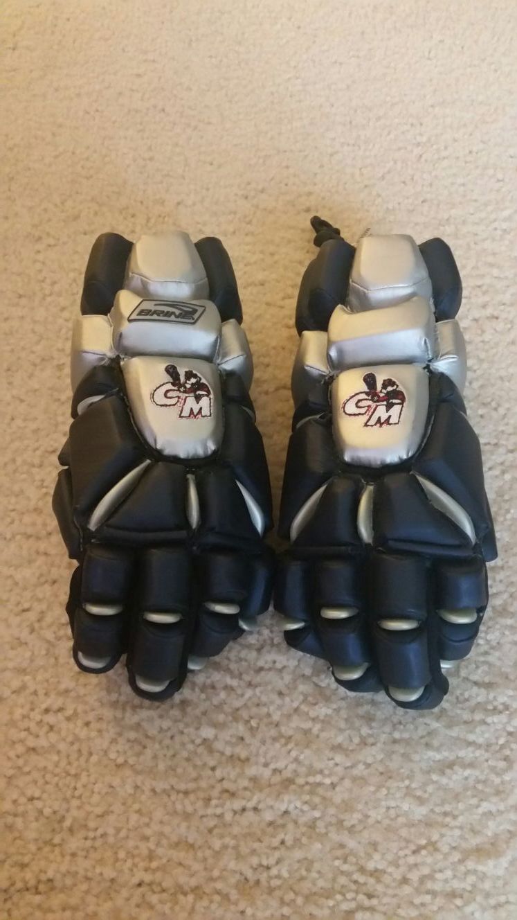 Lacrosse Gloves (Brine Flight) Blue/Gray/Green