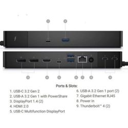 Dell WD22TB4 Thunderbolt 4 USB C docking station for PC Mac Desktops and laptops. Comes with 180w power adapter for fast charging. Good condition. 