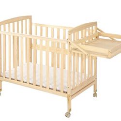 FUNLIO Mini Baby Crib, Paint-Free Pine Wood Crib *New