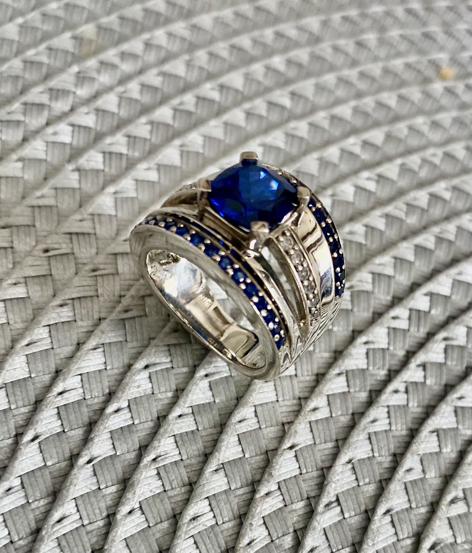 925 Sterling Silver Sapphire Ring