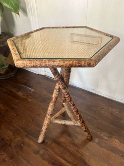 Hexagon Bamboo Wicker Table