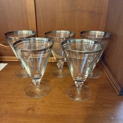 Silver Rimmed Dessert Glasses