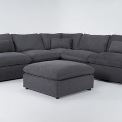 Large Sectional With 2 Power Recliners And Ottoman 