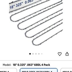 Brand New : 4 Pack 18 Inch Chainsaw Chain 