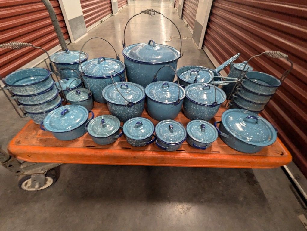 Light Blue And White Tins