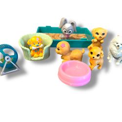 Barbie Pets Puppy Dogs Hamster Bunny Dog Bed Food Dish