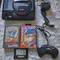 Sega Genesis Original Model I Gaming Sytem With 3 Games and All Wires