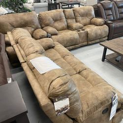 Brand new 💥 Lay Flat 3 Piece Sofa, Loveseat and Recliner Set 👍in stock💧Free Delivery To Your Door