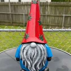 The Red White And Blue Gnome With Leaf Hat