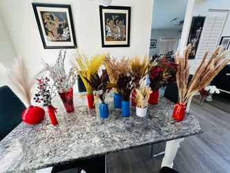 50% off real dried flowers and artificial with vase