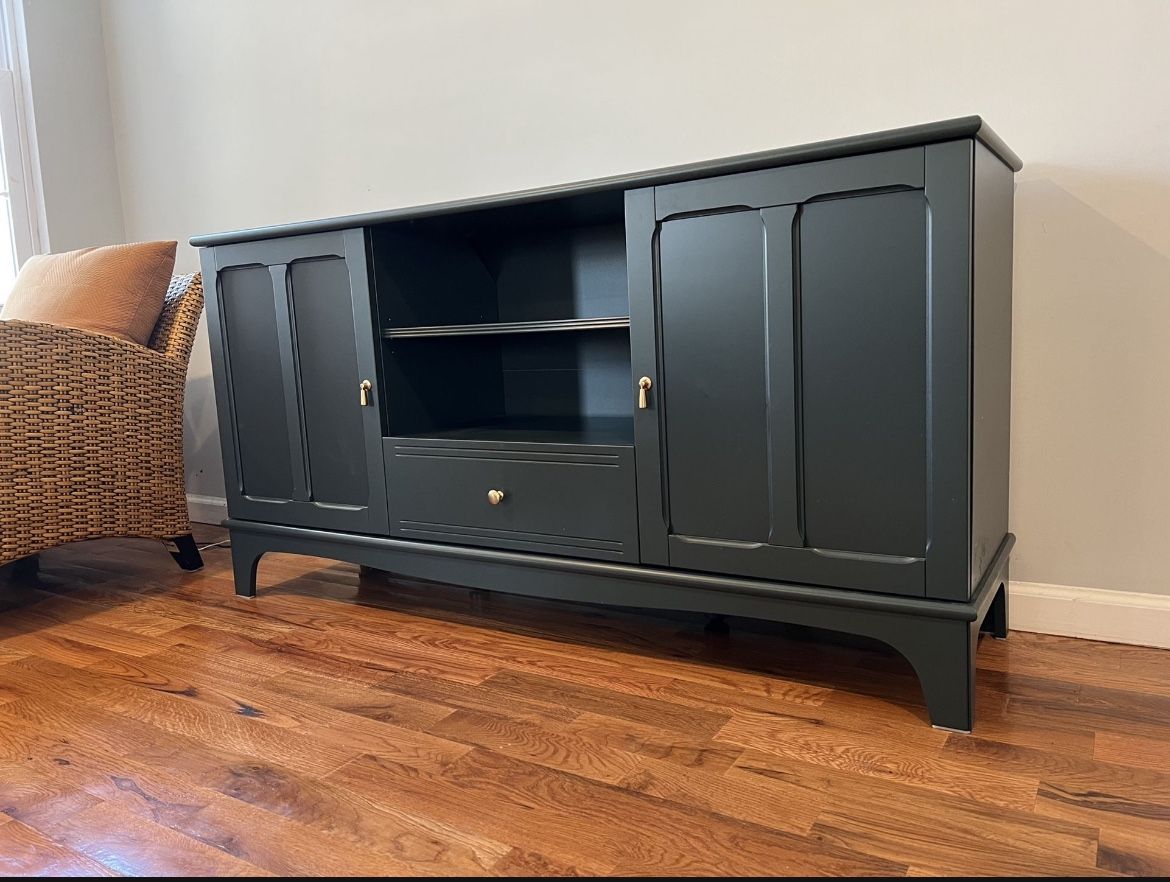 BRAND NEW TV Media Console Stand Ikea Lommarp Dark Blue Green Vintage
