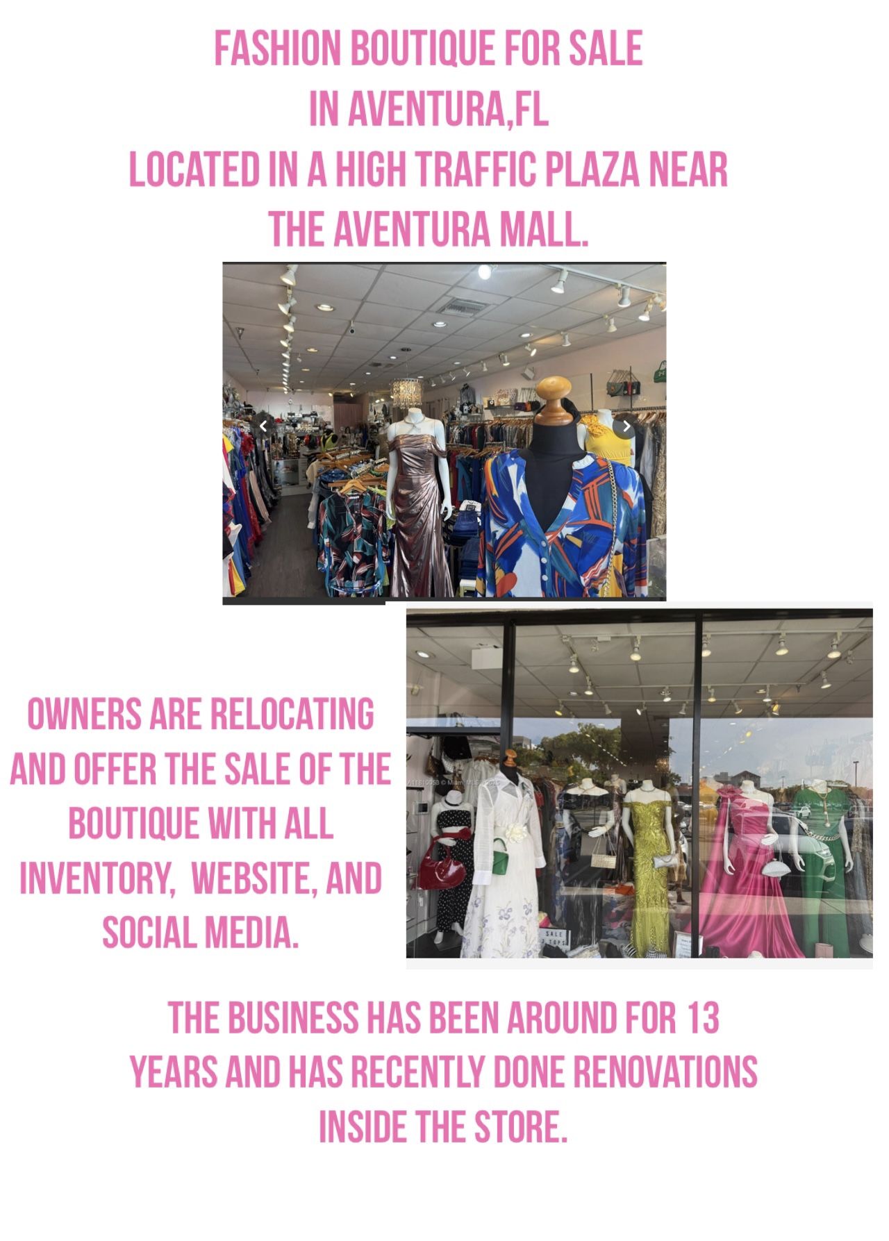 Fashion Boutique Business For Sale