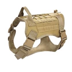 Dog Tactical Vest Front Clip Harness Khaki Size Small (16”L 12”W)