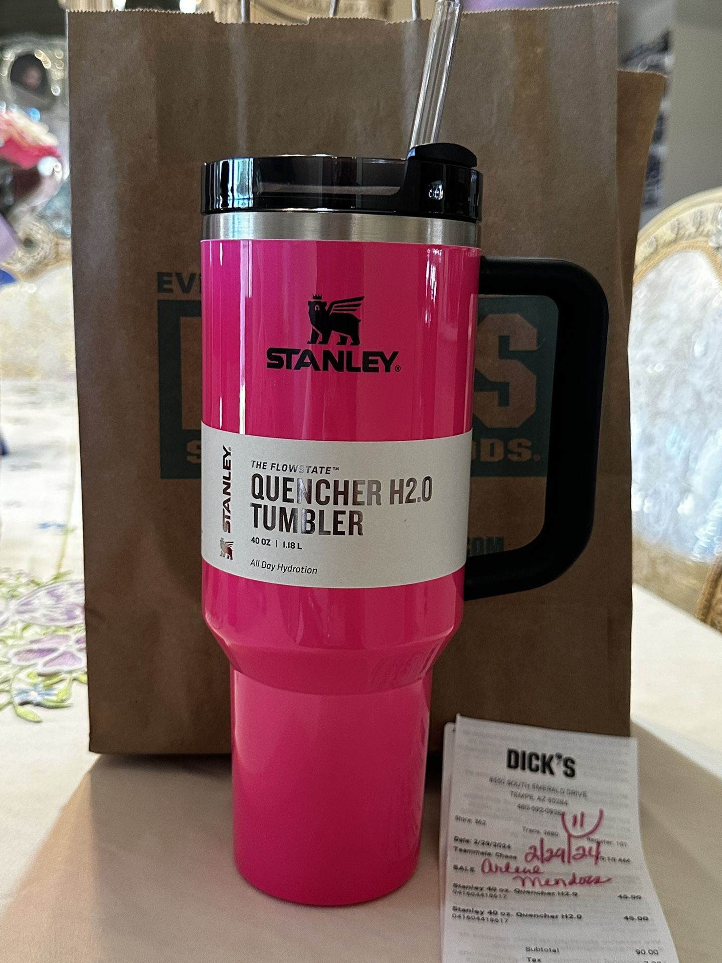Neon Electric Pink Stanley Cup