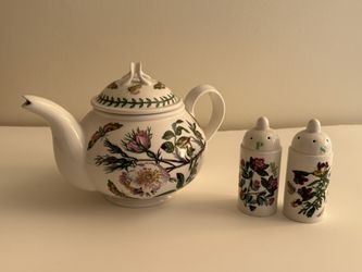 Portmeirion Teapot And Salt & Pepper Shakers
