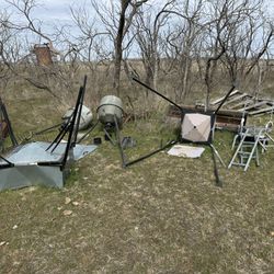 4 Deer Feeders And 1 Single Ladder Stand 