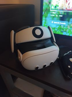 Meta Quest All-In-One VR Headset Bundle w/ Pro Knuckle Grips & Battery Pack/Custom Headrest