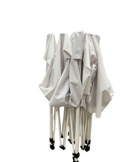White Pop-Up Canopy Tent with Folding Steel Frame
