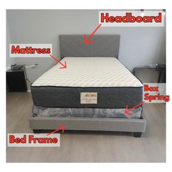 🚨 HUGE SALE 🚨 Brand New Full Bed Frame With Mattress And Box Spring In Stock NOW !!! 