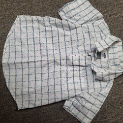 Boys 18-24 months Old Navy white/blue plaid short sleeve button up Lot H