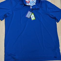 New Robert Graham Axelsen Performance Golf Polo Men's XL Cobalt Blue Classic Fit