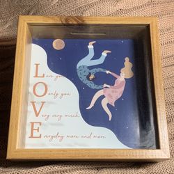 Shadow box- A Special Gift For A Very Special Person w/ Coin Slot 6” x 6” x 2” Wood/Glass