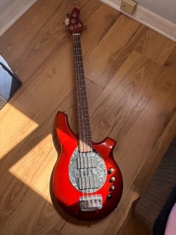 Ernie Ball Music Man Bongo 4-String Bass HH Active 18V - Blood Orange Finish (Serial F18990)