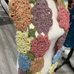 Handmade Crochet Flower Scarf
