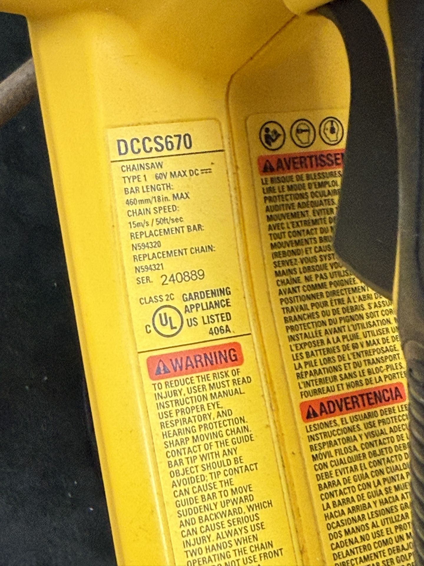 Dewalt Chainsaw