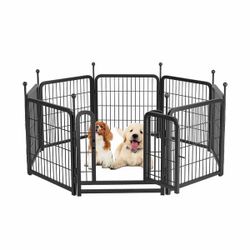 Dog Playpen 8 Panels 24" Height Heavy Duty Dog Fence Puppy Pen for Large Medium Small Dogs Foldable Pet Exercise Pen  The dog fences for the yard take
